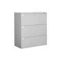 Gec Global„¢ 9300 Series 36"W 3 Drawer Binder Lateral File - Gray 9336-P-3F1HLGR